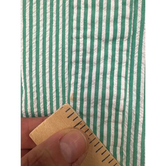 Ralph Lauren Seer Sucker Shirt Mens Size Large Green White Striped Short Sleeve - Picture 9 of 10